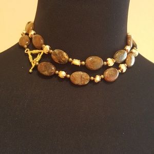 TIGER EYE AND PEARLS NECKLACE BY NR